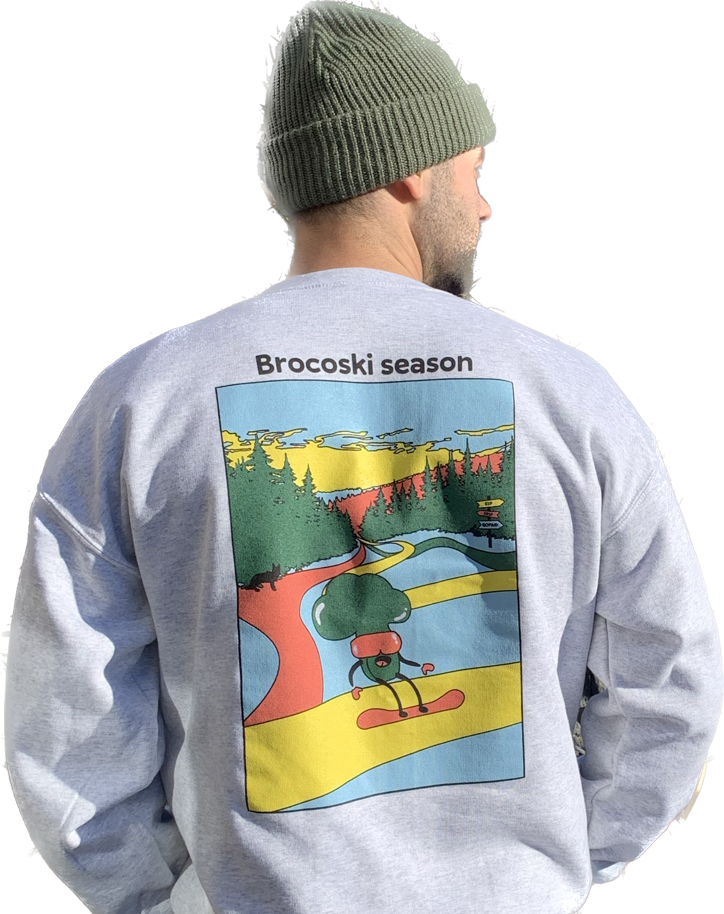 Gofind crewneck gris Brocoski, vue de dos